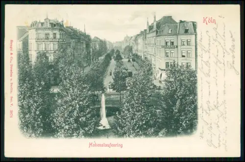 AK - Hohenstaufenring in Köln - dicker Reliefdruck Prägedruck - 1902 gelaufen
