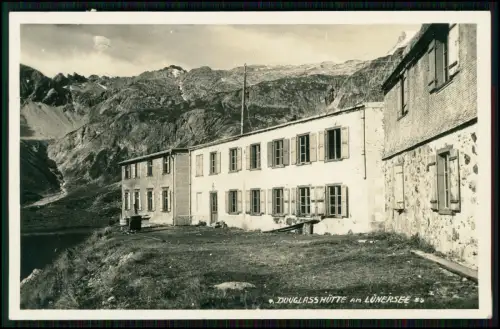 Foto AK Douglasshütte am Lünersee im Rätikon Vorarlberg Österreich 1932 gelaufen