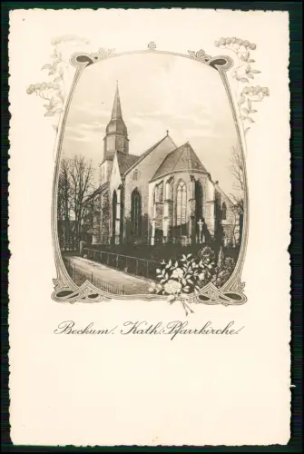 AK - Beckum Katholische Pfarrkirche - Umrahmung und floralem Schmuck - um 1910