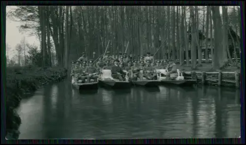 5x Foto - Wehrmacht Soldaten in Spreewaldkähnen Neiße Dahme Lausitz Błota Sümpfe