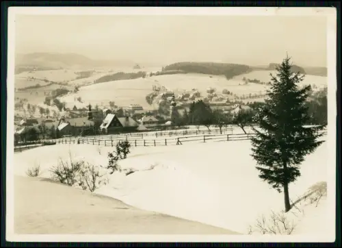 Foto AK Wintersportplatz Gersfeld - verschneiter Ort Häuser Kirche Rhön um 1935