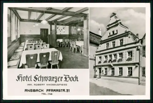 Echt Foto AK - Boutique-Hotel Schwarzer Bock in Ansbach Pfarrstr. 31 Crailsheim