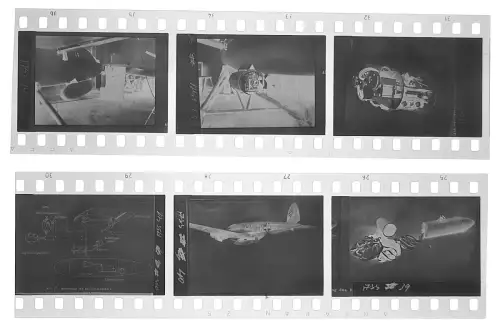 6x Negativ 4x3,5cm - Blohm & Voss BV 143 - Gleitbombe - Technik Abbildungen Foto