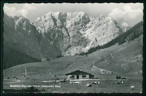 3x Foto AK  Eng Alm Karwendel Tirol Gasthof Cafe Eng Innenraum Bergpanorama Kühe