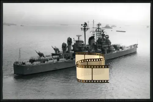 Foto 14x9cm - USS Canberra (CAG-2) 1956 - Kreuzer US Navy - mit Raketen auf See