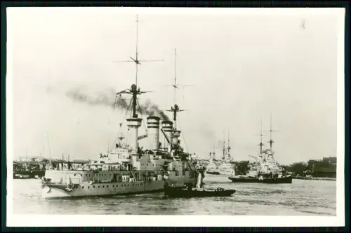 Foto AK - Wilhelmshaven Kriegsschiffe - Kaiserliche Marine Ausrüstungshafen 1910