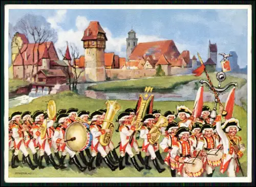 AK Künstlerkarte, 1000 Jahre Dinkelsbühl, Aufzug der Dinkelsbühler Knabenkapelle