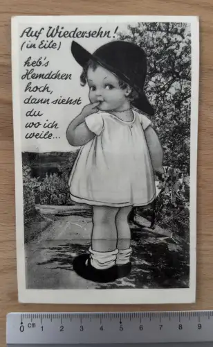 Leporello AK - Mosel Motive - Wiedersehn kleines Mädchen mit Hut heb,s Hemdchen