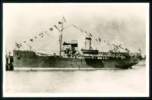 Foto AK - Schlepper und Minenleger Lauting - Baujahr 1907 im Hafen von Tsingtau