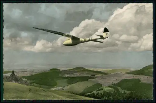 Segelflugzeug Condor ü. Wasserkuppe - Land-Poststempel Obernhausen ü. Gersfeld