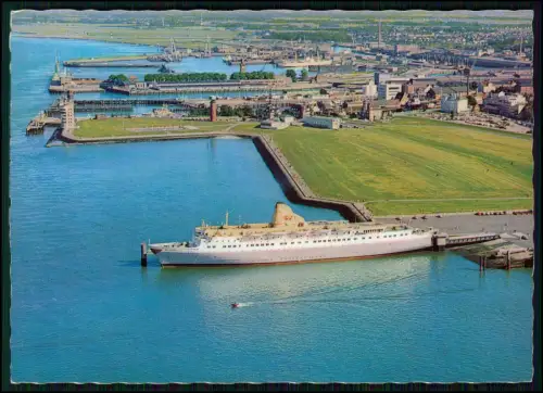 4x Cuxhaven Fährhafen Norwegenfähre MS Jupiter Luftbild MS Hanseatic Steubenhöft