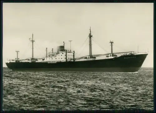 Foto AK - Frachtschiff MS Bischofstein Norddeutscher Lloyd Bremen Schriftzug Bug