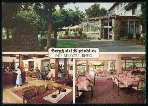 AK - Bendorf am Rhein - Berghotel Rheinblick - Restaurant Cafe mit Außenansicht