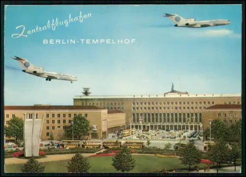 5x AK - Berlin Tempelhof - Zentralflughafen Flughafen Jet Panorama 1960er Jahre