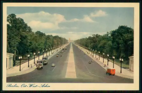 4x AK Berlin Tiergarten - Siegessäule - Ost West Achse - alte Autos Oldtimer u.a