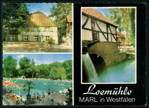 AK - Marl Loemühle Recklinghausen - Wassermühle mit Fachwerkbau und Mühlrad u.a.