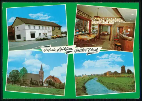 AK - Loikum Hamminkeln - Gasthof Büsch - Gastraum Innenbereich, Kirche, Dorfbild