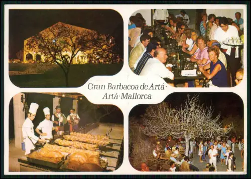 Gran Barbacoa in Artà Mallorca abendliche Restaurant gedeckte Tafeln viele Gäste