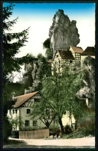 Foto AK - Tüchersfeld Pottenstein außergewöhnliche Bauweise der Fachwerk-Häuser