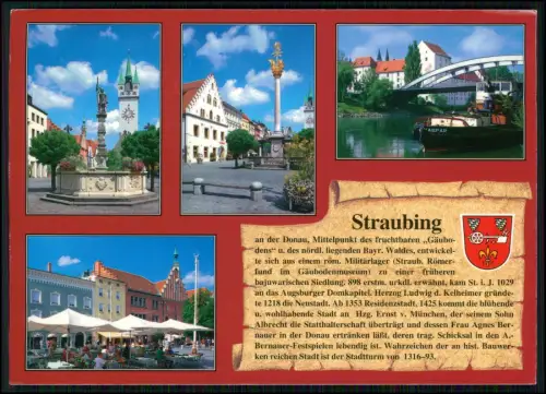2x AK - Straubing an der Donau - zentralen Stadtansichten und Gastronomie