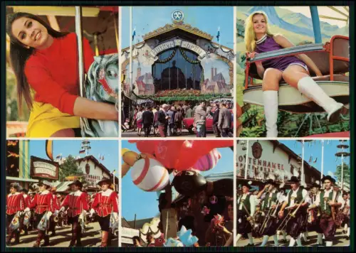 2x AK München Oktoberfest - Volksfestbetrieb typischen Szenen Fahrgeschäfte uvm.