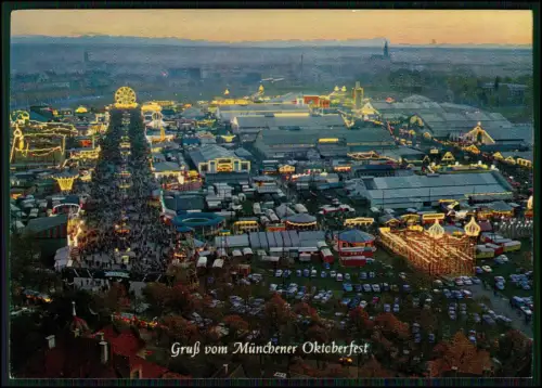 3x AK München Oktoberfest Beleuchtung Abendstimmung Festzeltlichter Nachtbetrieb
