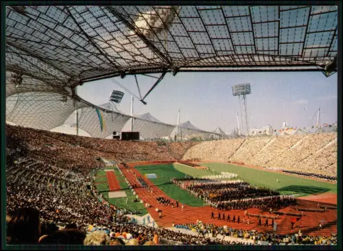 AK - München Olympiastadion Eröffnungsfeier Einzug Nationen Spiele 1972 Farbfoto