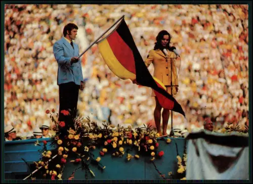 AK München Eröffnungsfeier Olympische Spiele 1972 Heidi Schüller und Detlef Lewe
