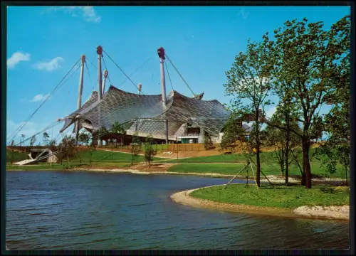 AK München Olympiastadion Olympiasee Olympische Spiele 1972 Zeltdachkonstruktion