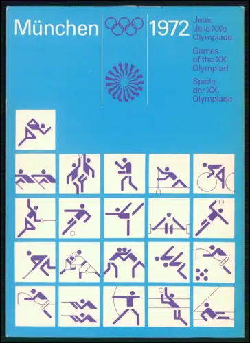 AK - München Olympische Spiele 1972 - Sportpiktogramme offizielles Olympia Motiv