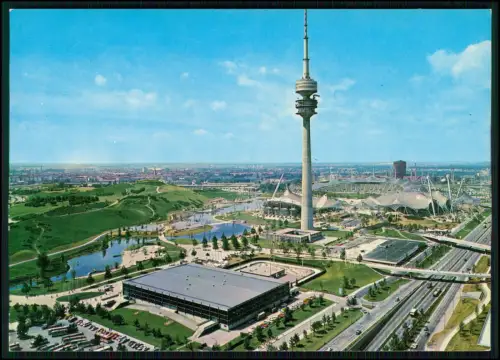 AK - München Olympische Spiele 1972 -  Olympiahalle Schwimmhalle und Autobahn