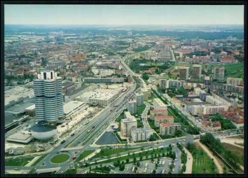 AK- München Olympische Spiele 1972 - BMW-Hauptquartier Vierzylinder mit Autobahn