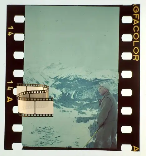 Orig. altes Agfacolor Farbdia  - Bergsteiger Bleispitze Lenzspitze Tirol Alpen
