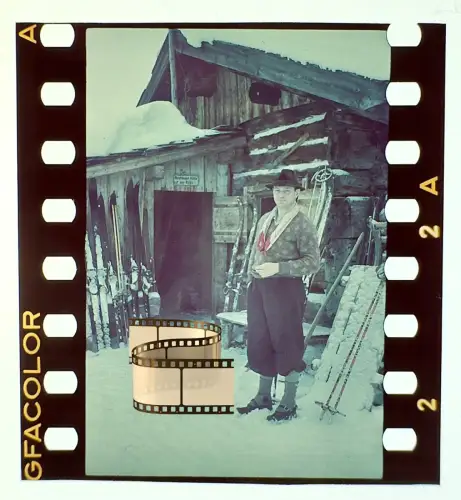 Orig. altes Agfacolor Farbdia -  Reuttener Raazalpe Raaz Lechtal Berwang Rinnen