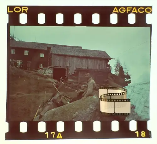 Orig. altes Agfacolor Farbdia -  Sölden Siegerlandhütte - Talschluss Windachtals
