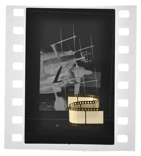 Zelluloid Dia nach 1945 - Flugzeug Messerschmitt Bf 110 - Hirschgeweih Antennen