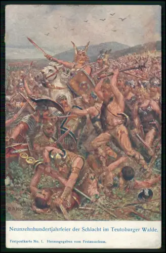 AK Festpostkarte Neunzehnhundertjahrfeier der Varusschlacht im Teutoburger Wald