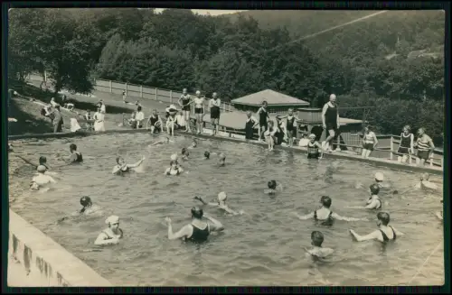 2x AK - bei Heimbach Freibad Badeanstalt + Gaststätte Schwammenauel am Staudamm