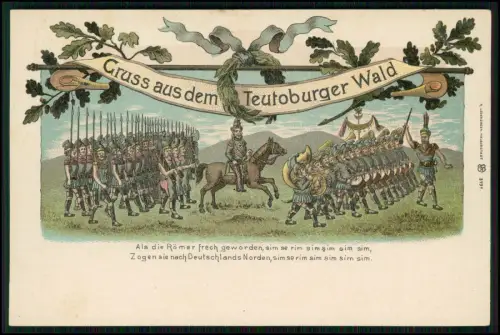 AK Lithografie 1898 - Gruss aus dem Teutoburger Wald - Varusschlacht Osnabrück