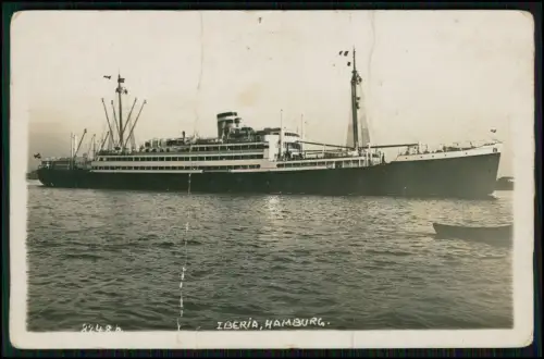 2x Foto AK - HAPAG-Dampfers Iberia in Hamburg 2.WK Wohnschiff Kriegsmarine Kiel