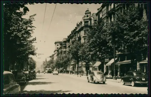 Foto AK - Bilbao – Gran Vía de Diego Lope de Haro - Straßenbahn VW Käfer 1945-50