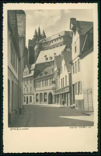 Foto AK - Diez Lahn - Straße historische Wohn Geschäfte - Foto Just Diez - 1935