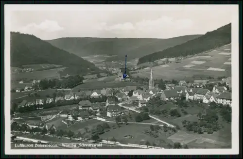 Echt Foto AK Baiersbronn Schwarzwald Blick über Ort Kirche Wohnhäuser 1940 gel.