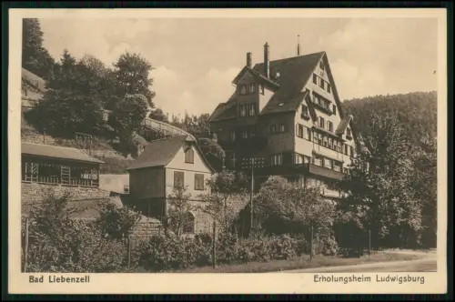 AK - Erholungsheims Ludwigsburg - in Bad Liebenzell - Bahnpost-Stempel 1932 gel.