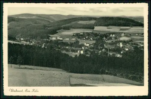 AK - Wiedenest Gummersbach - Ortsbebauung Wohnhäusern Höfe sanfte Höhenzügen ...