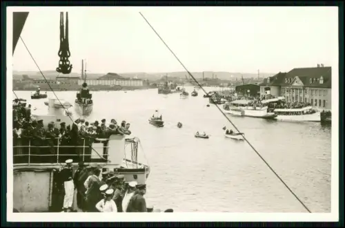 Foto AK Torpedobootes V 190 - T 190 - 1938 Claus von Bevern - Hafen in Danzig