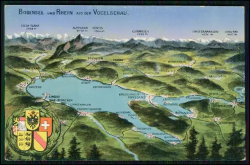 6x alte AK Postkarte - Bodensee mit angrenzenden Orten - wie Konstanz und andere