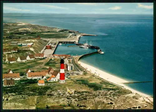 AK Luftbild Hörnum Sylt - Leuchtturm Hörnum, Hafenbecken, Mole und Sandstrand