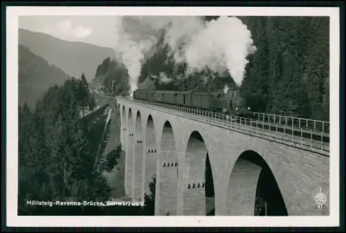 4x Foto AK Dampflokomotive - Ravennabrücke Ravennaviadukt Höllental Schwarzwald