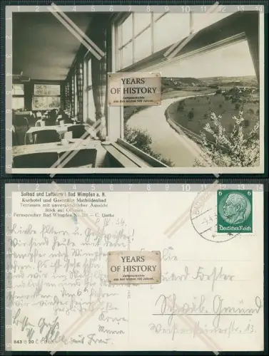 Foto AK Bad Wimpfen Kurhotel Mathildenbad Restaurations-Terrasse Blick ins Tal 